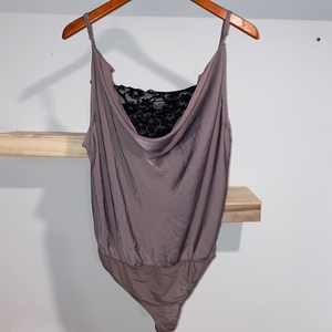 free people satin‎ bodysuit